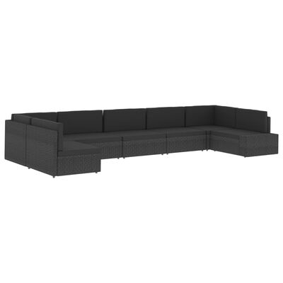 vidaXL Sectional Corner Sofa with Left Armrest Poly Rattan Brown