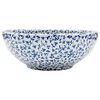 vidaXL Countertop Basin White and Blue Round &Phi;41x14 cm Ceramic