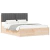 vidaXL Bed Frame with Upholstered Headboard Dark Grey 150 x 200 cm
