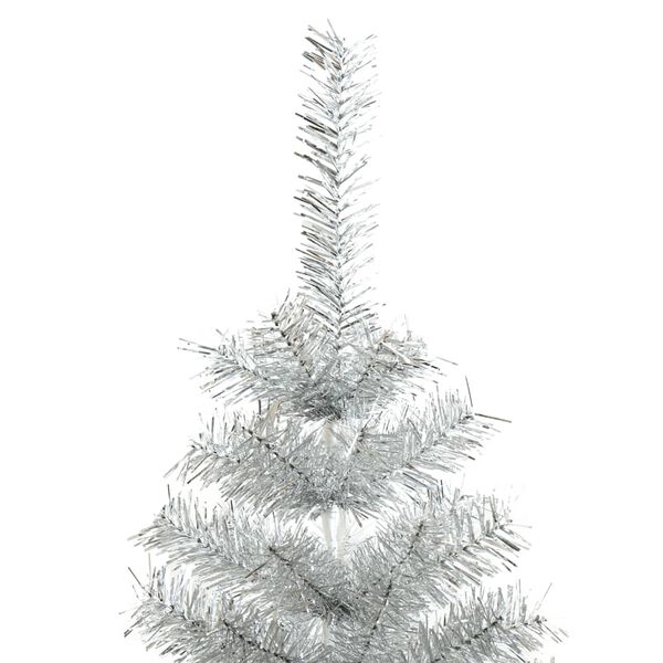 vidaXL Artificial Christmas Tree with Stand Silver 240 cm PET