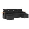 vidaXL Patio Sofa Set 6-Seaters Black