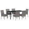 vidaXL Garden Dining Set 7 pcs Grey Powder-Coated Steel