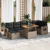 vidaXL 5 Piece Garden Sofa Set with Cushions Grey Poly Rattan Acacia