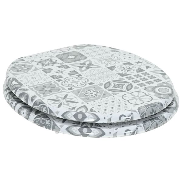 vidaXL Soft-Close Toilet Seat Grey 44 x 38 cm MDF board