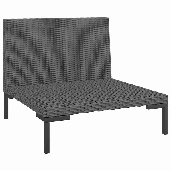 vidaXL Garden Sofa with Cushions Half Round Poly Rattan