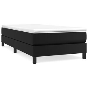 vidaXL Box Spring Bed with Mattress Black 100x200 cm Faux Leather