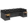 vidaXL 7 Piece Garden Sofa Set with Cushions Black Poly Rattan