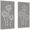 vidaXL Garden Wall Decorations 2pcs 105x55cm Corten Steel Flower Design