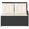 vidaXL Garden Bench with Cushion Black Poly rattan
