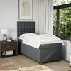 vidaXL Box Spring Bed with Mattress Dark Grey King Single Fabric