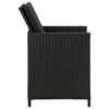 vidaXL 4 Piece Garden Chair and Stool Set Poly Rattan Black