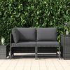 vidaXL 2 Piece Garden Sofa Set with Cushions Grey Poly Rattan