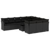 vidaXL 11 Piece Garden Sofa Set with Cushions Black Poly Rattan