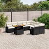vidaXL 10 Piece Garden Sofa Set with Cushions Black Poly Rattan