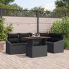 vidaXL Garden Sofa Set with Storage 6 pcs Black Poly rattan