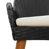 vidaXL Garden Dining Set with Cushion 5 pcs Black Poly Rattan