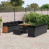 vidaXL Garden Sofa Set with Cushion 11 pcs Black