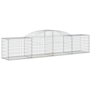 vidaXL Arched Gabion Basket 300x50x60/80 cm Galvanised Iron