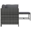 vidaXL 4 Piece Garden Lounge Set with Cushions Poly Rattan Grey