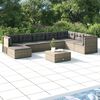 vidaXL 8 Piece Garden Lounge Set with Cushions Grey Poly Rattan