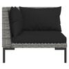 vidaXL 9 Piece Garden Lounge Set with Cushions Poly Rattan Dark Grey