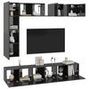 vidaXL 8 Piece TV Cabinet Set High Gloss Grey Engineered Wood