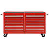vidaXL Tool Trolley with 14 Drawers Steel Red
