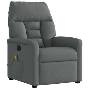 vidaXL Massage Recliner Chair Dark Grey Fabric