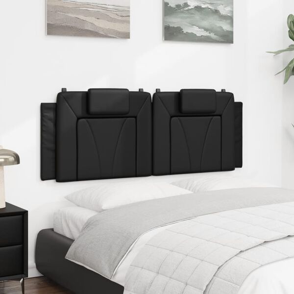 vidaXL Headboard Cushion "Viana" Black 137 cm Double Faux Leather