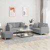 vidaXL 3 Piece Sofa Set with Pillows Light Grey Fabric