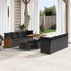 vidaXL Garden Sofa Set with Cushion 11 pcs Black