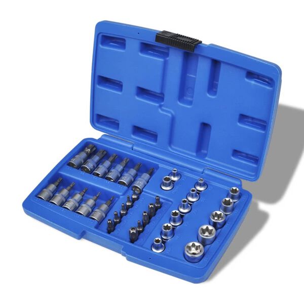 Torx Bit and Star Socket Set 34 pcs with Storage Case