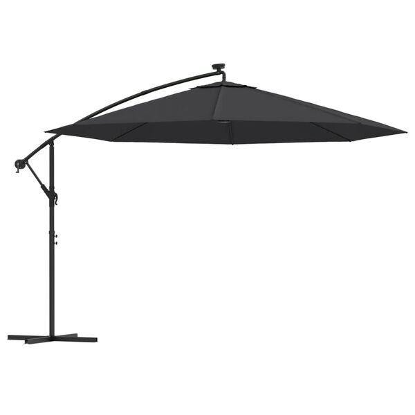 vidaXL Cantilever Garden Parasol with LED Lights Black 350 cm