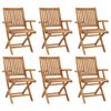 vidaXL Folding Garden Chairs 6 pcs Solid Teak Wood