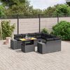vidaXL 9 Piece Garden Sofa Set with Cushions Black Poly Rattan