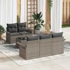 vidaXL Garden Sofa Set 6 pcs Grey Poly Rattan and Steel and Glass