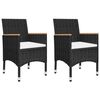 vidaXL 5 Piece Garden Dining Set Black