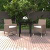 vidaXL 3 Piece Garden Dining Set Poly Rattan and Glass