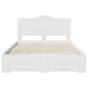vidaXL Bed Frame with Headboard White 150 x 200 cm Engineered Wood