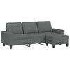 vidaXL 3-Seater Sofa with Footstool Dark Grey 180 cm Fabric