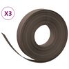 vidaXL Garden Edgings 3 pcs Brown 10 m 10 cm Polyethylene