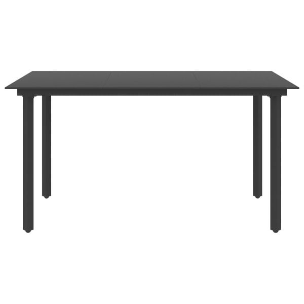 vidaXL 7 Piece Garden Dining Set PVC Rattan Black