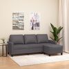vidaXL 3-Seater Sofa with Footstool Grey 180 cm Faux Leather