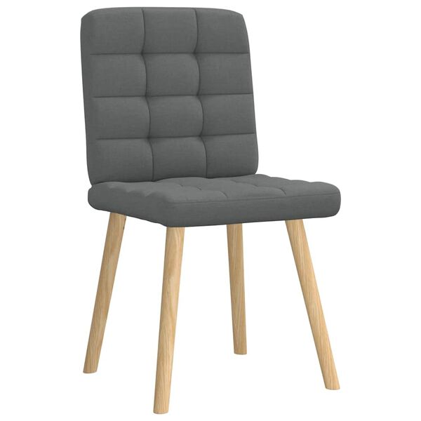 vidaXL Dining Chairs 4 pcs Dark Grey Fabric