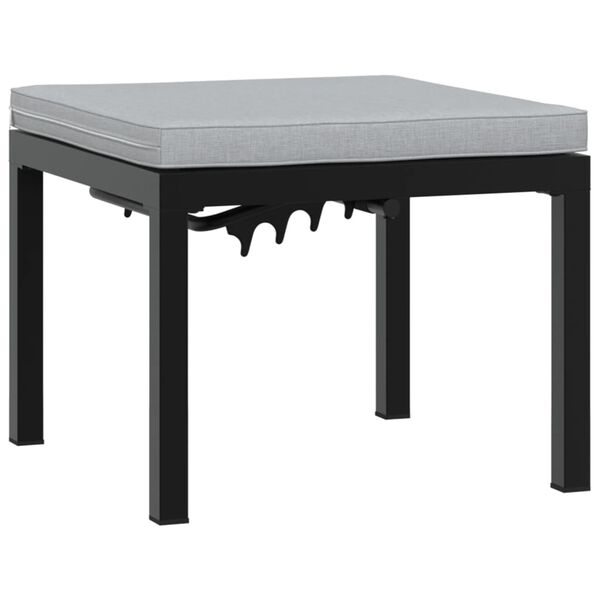 vidaXL Garden Bench Set with Cushions 4 pcs Black Powder-coated Steel