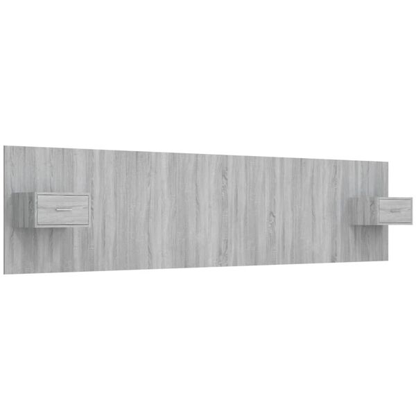 vidaXL Bed Headboard with Cabinets Grey Sonoma Engineered Wood