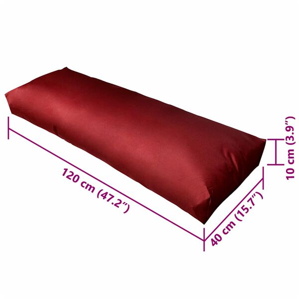 vidaXL Upholstered Back Cushion Wine Red 120 x 40 x 10 cm