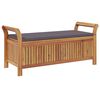 vidaXL Garden Storage Bench with Cushion 126 cm Solid Wood Acacia