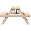 vidaXL Picnic Table 105x134x75 cm Solid Wood Pine