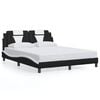 vidaXL Bed Frame "Viana" without Mattress Black and White 152x203 cm Queen Faux Leather